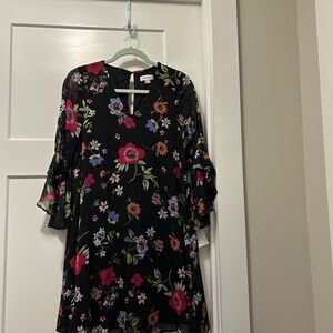 Calvin Klein Black Floral Shift Dress